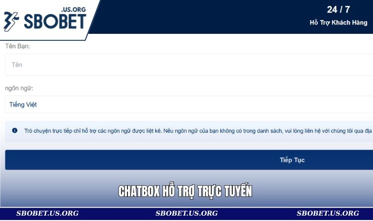 Kênh hỗ trợ trực tuyến qua Chatbox