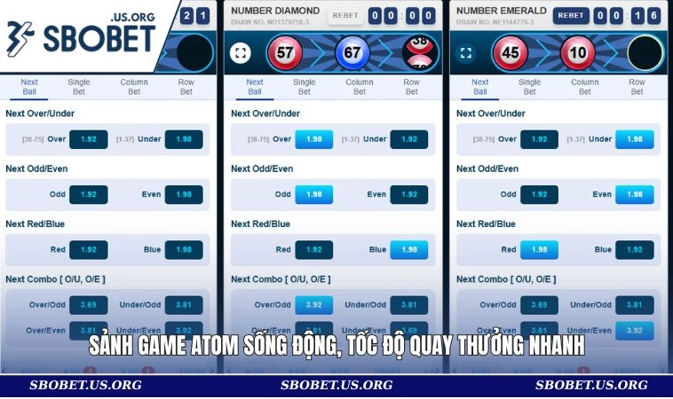 Keno SBOBET 2 Sảnh game ATOM sống động, tốc độ quay thưởng nhanh