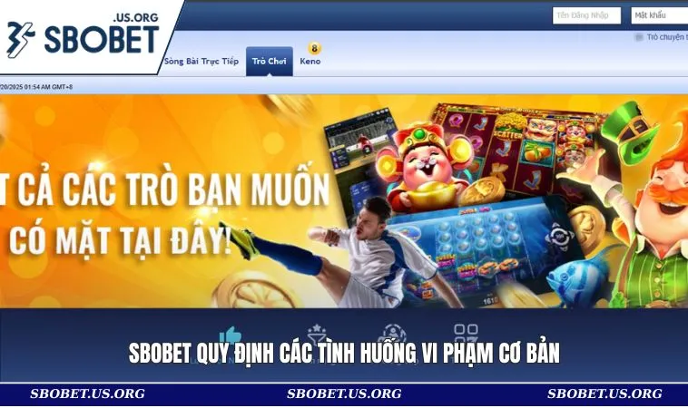 SBOBET quy định các tình huống vi phạm cơ bản
