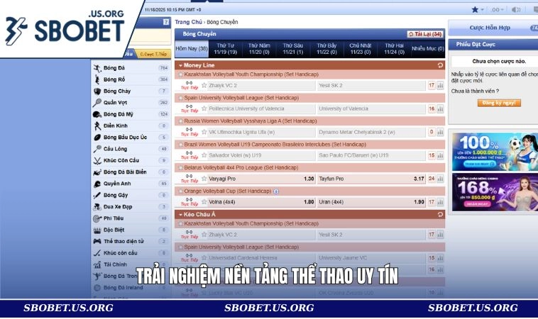 Thể Thao SBOBET 1 Trải nghiệm nền tảng thể thao với sự uy tín